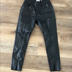 Gibson Latimer Faux leather higher rise ankle pants